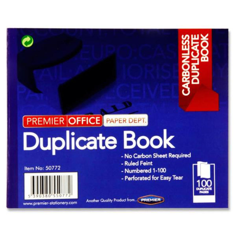 Premier Office 4x5 Carbonless Duplicate Book - 100 Sheets