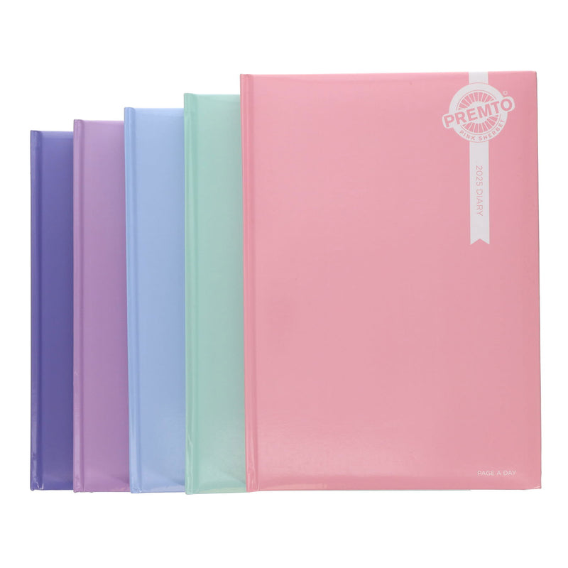 Premto Pastel 2025 A4 Page A Day Diary - Cornflower Blue