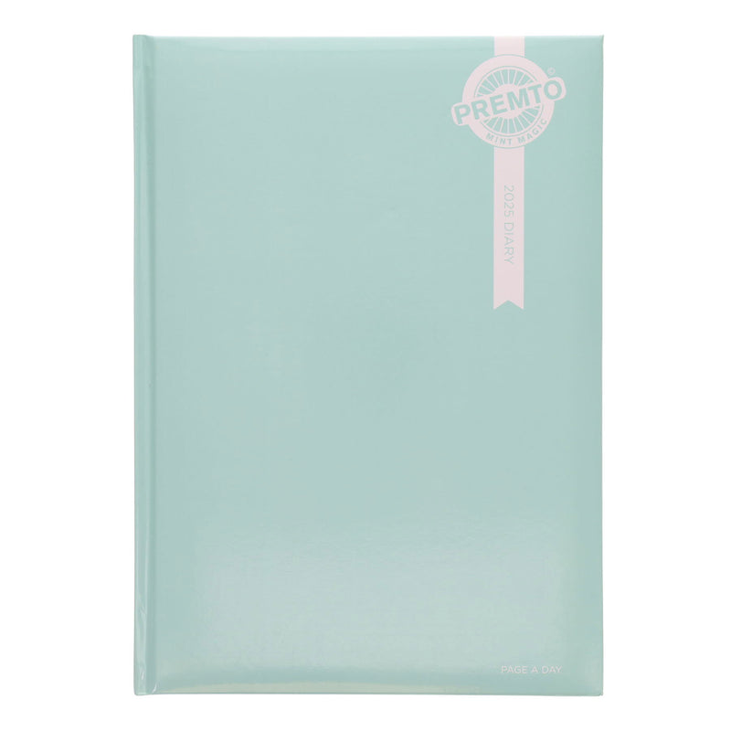 Premto Pastel 2025 A4 Page A Day Diary - Mint Magic