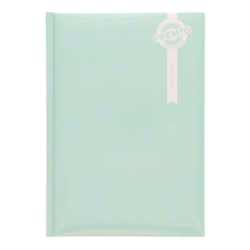 Premto Pastel 2025 A5 Page A Day Diary - Mint Magic