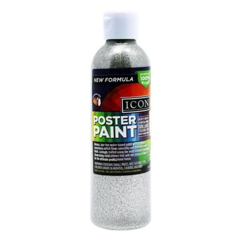 Icon Glitter Poster Paint - 300ml - Silver