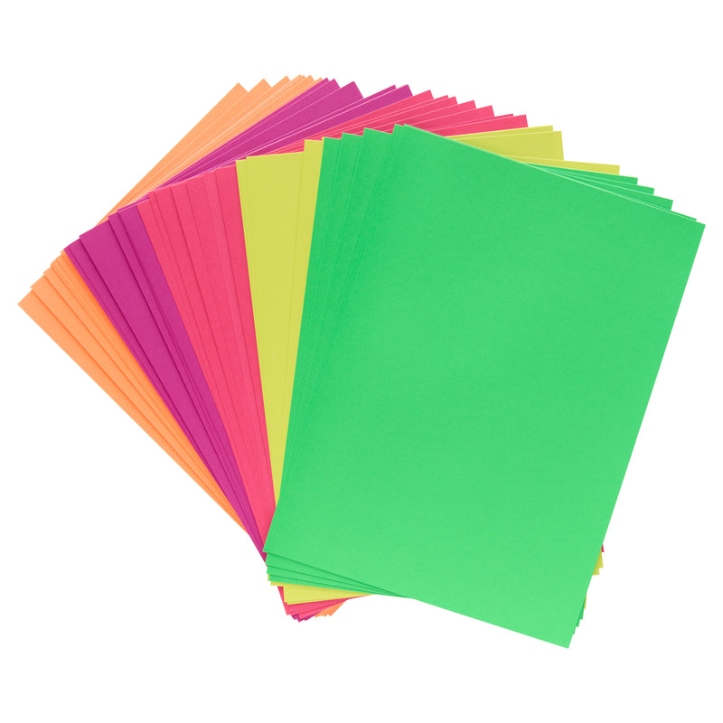 Premier A4 Activity Card - 160gsm - Fluorescent Rainbow - 40 Sheets