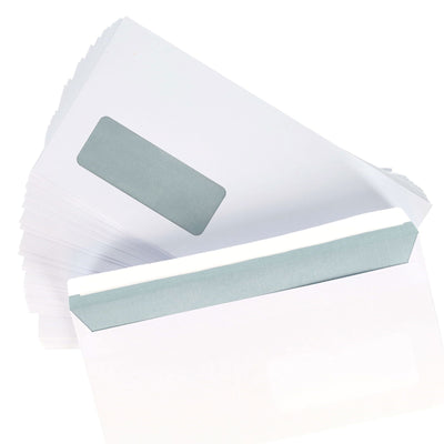 Premail DL Peel & Seal Window Envelopes - White - Pack of 50