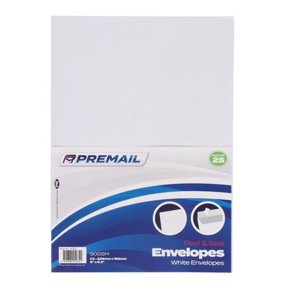 Premail C5 Peel & Seal Envelopes - 229 x 162mm - White - Pack of 25