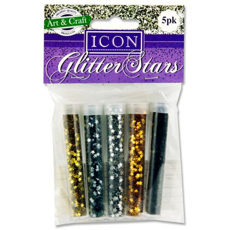 Icon Glitter Stars - Metallic - Pack of 5
