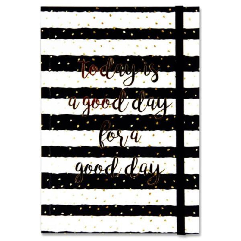 I Love Stationery A5 Journal - 200 Pages - Black Stripes and Dots