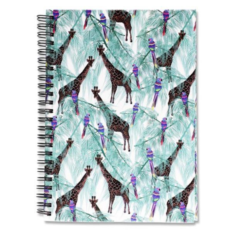 I Love Stationery A5 Spiral Notebook - 160 Pages - Giraffe & Parrot