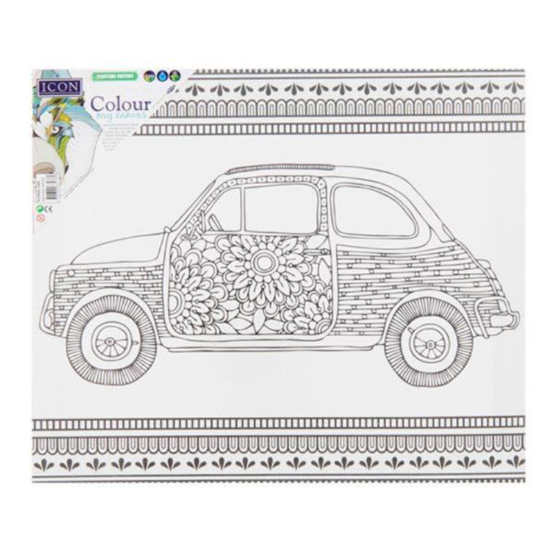 Icon Colour My Canvas - 300mm x 250mm - Floral Car