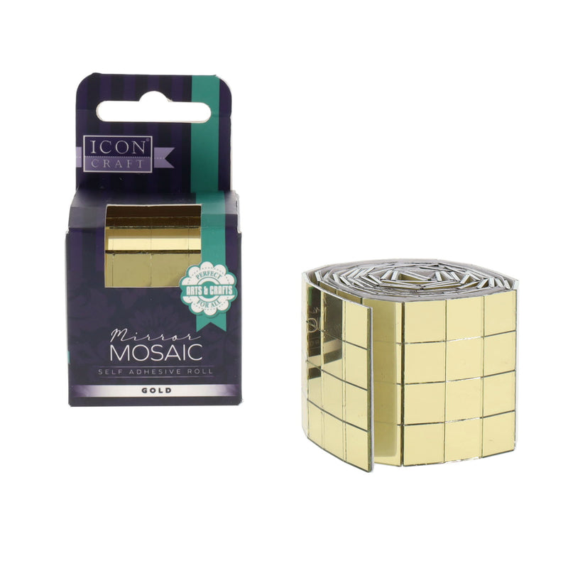 Icon Craft Mirror Mosaic Self Adhesive Roll - Gold - 10mm