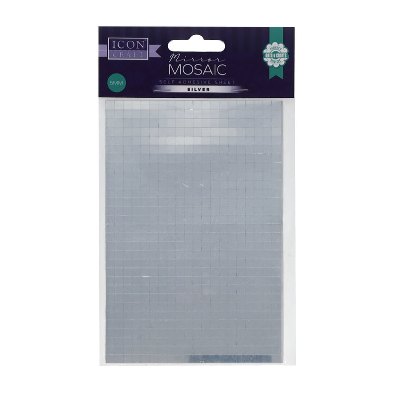 Icon Craft Mirror Mosaic Self Adhesive Sheet - Silver - 5mm