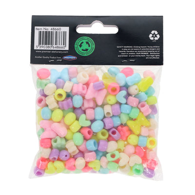 Crafty Bitz Pastel Shaped Beads - Assorted - 50g