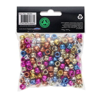 Crafty Bitz Round Metallic Beads - Assorted - 50g