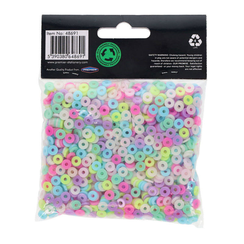 Crafty Bitz Flat Pastel Beads - Assorted - 50g