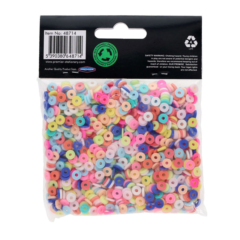 Crafty Bitz Flat Multi Coloured Beads - Assorted - 50g