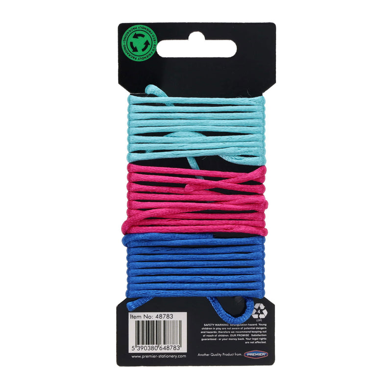 Crafty Bitz Satin Cord - Assorted - 3 x 1M