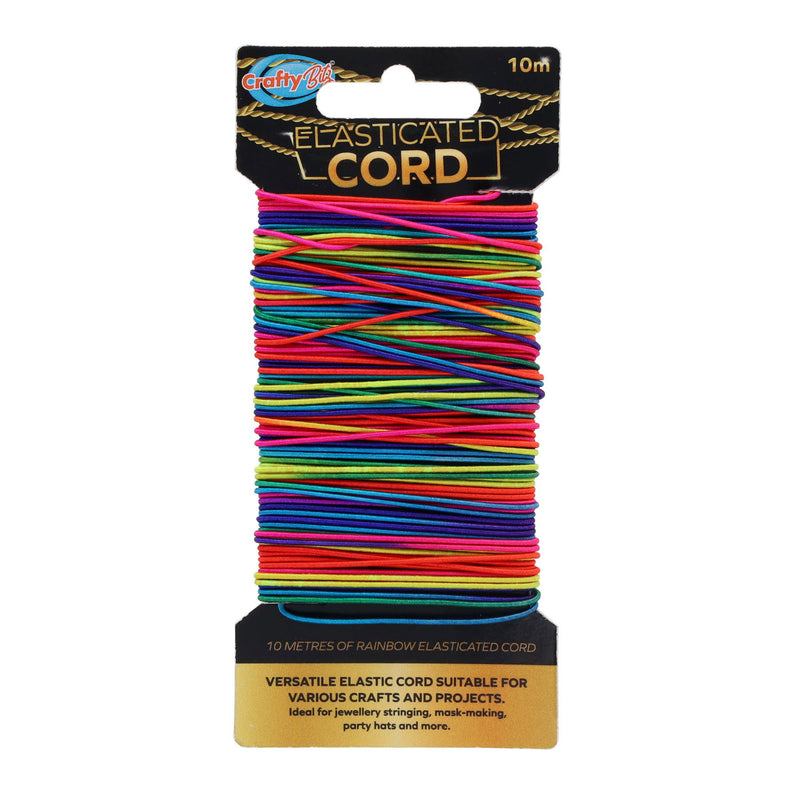 Crafty Bitz Elasticated Cord - Rainbow - 10M