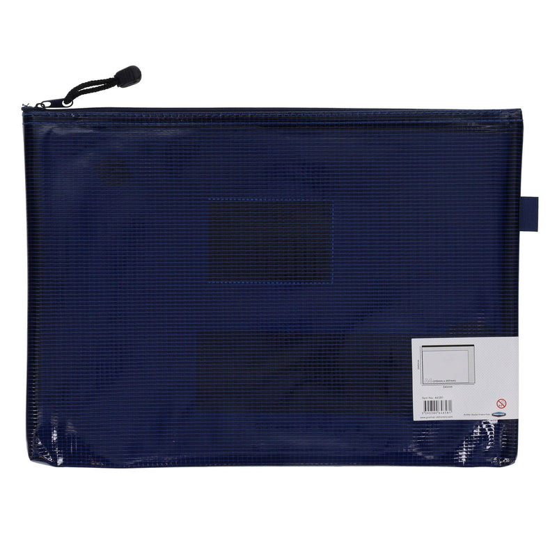 Premto A4+ Extra Durable Expanding Mesh Wallet with Zip - Admiral Blue
