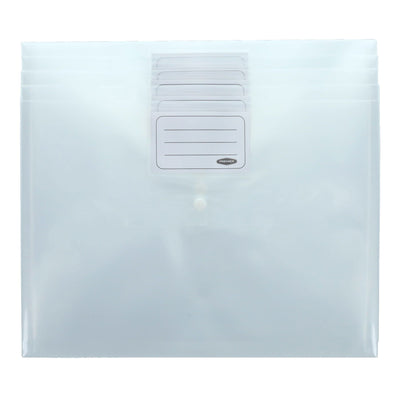 Concept Multipack | A4 Button Wallet - Clear - Pack of 5