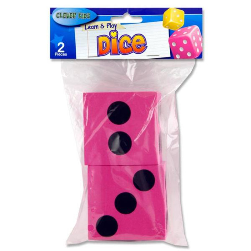 Clever Kidz Learn & Play Giant Dice - Pink - Pack of 2