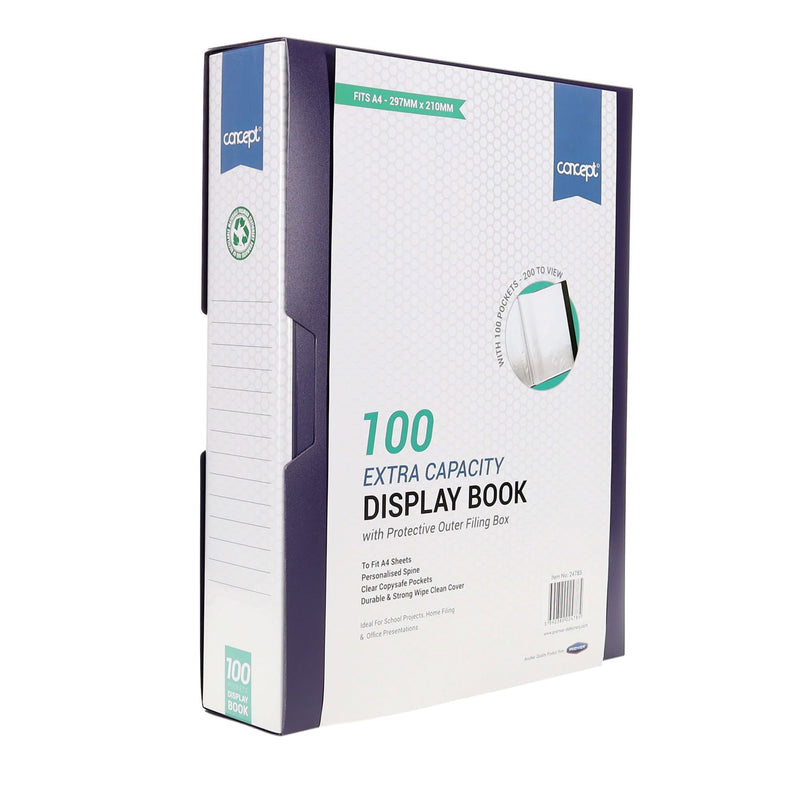 Concept A4 Display Book - Purple - 100 Pockets