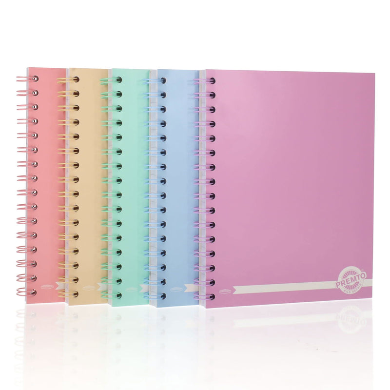 Premto Pastel A5 Wiro Notebook - 200 Pages - Cornflower Blue