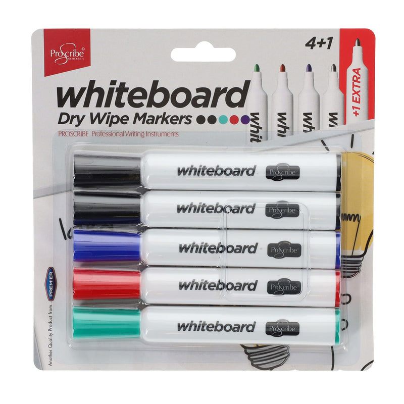 Pro:Scribe Dry Wipe Markers - Pack of 5