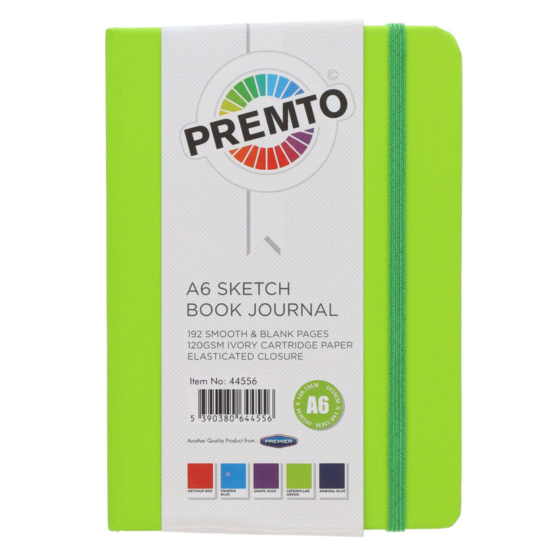 Premto A6 Journal & Sketch Book - 192 Pages - Caterpillar Green