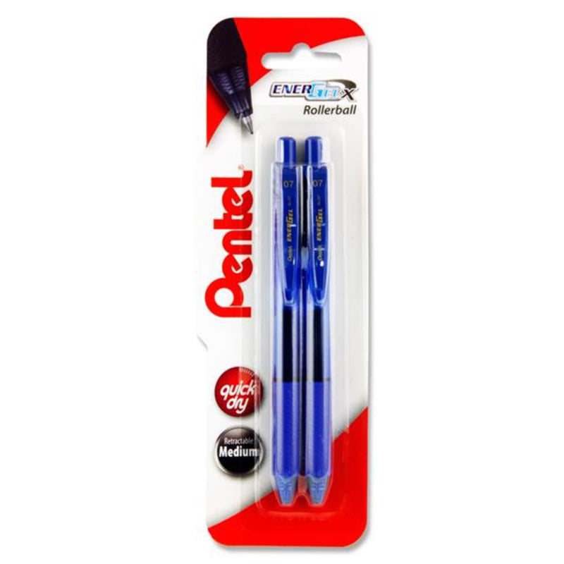 Pentel Energel-X Bl107 0.7mm Rollerball Gel Pens - Blue - Pack of 2