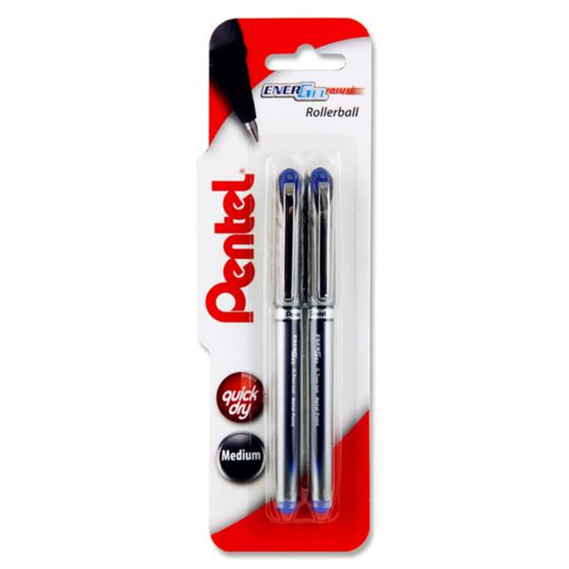 Pentel Energel Plus 0.7mm Rollerball Pens - Blue - Pack of 2