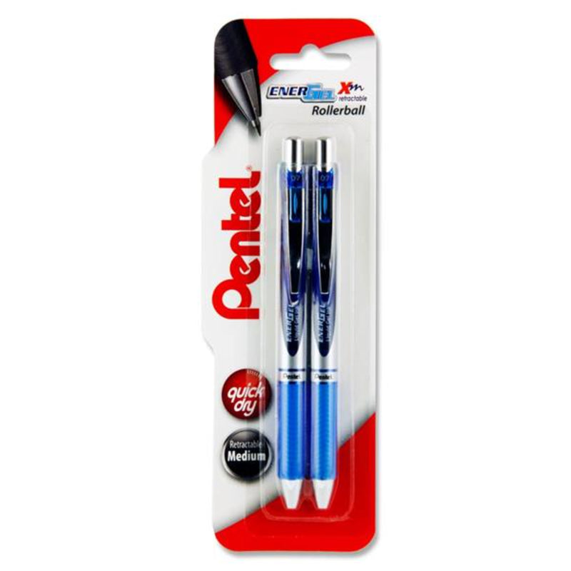 Pentel Energel Blp77 0.7mm Rollerball Gel Pens - Blue - Pack of 2