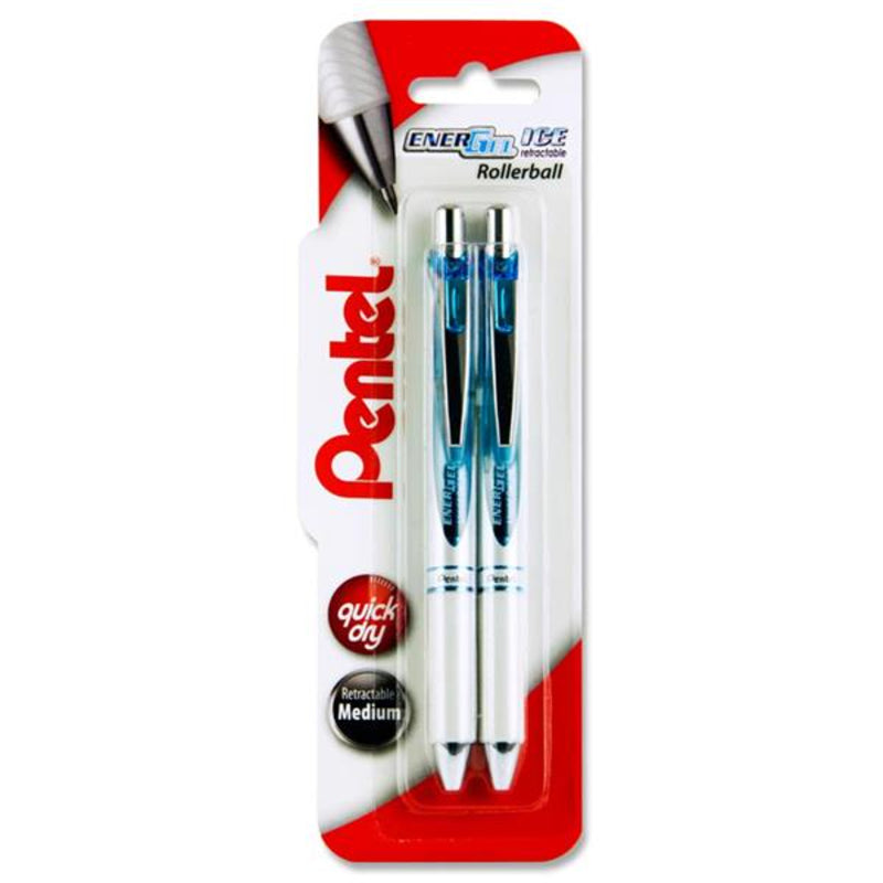 Pentel Energel Ice 0.7mm Rollerball Gel Pens - Black - Pack of 2