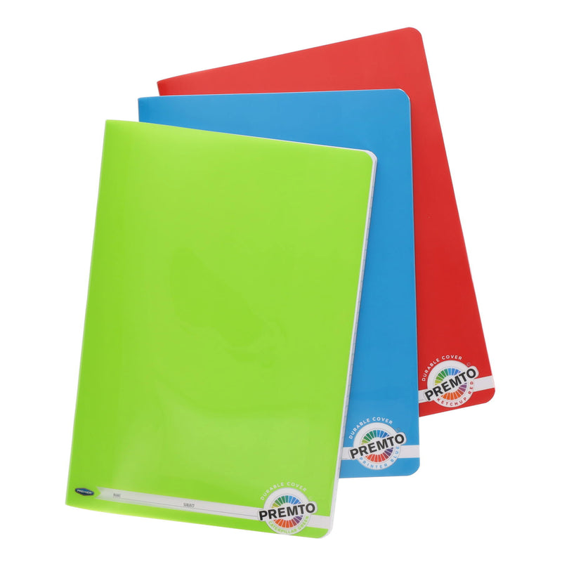 Premto A4 Multipack | Durable Cover Manuscript Book - 160 Pages - - Pack of 3