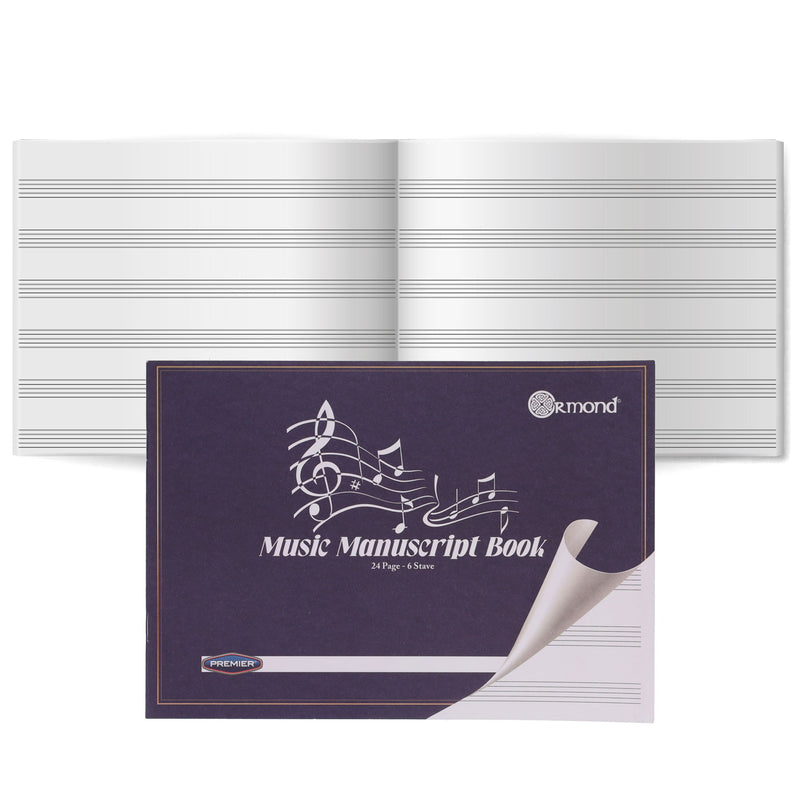 Premier 6 Stave Music Manuscript Book - 24 Pages