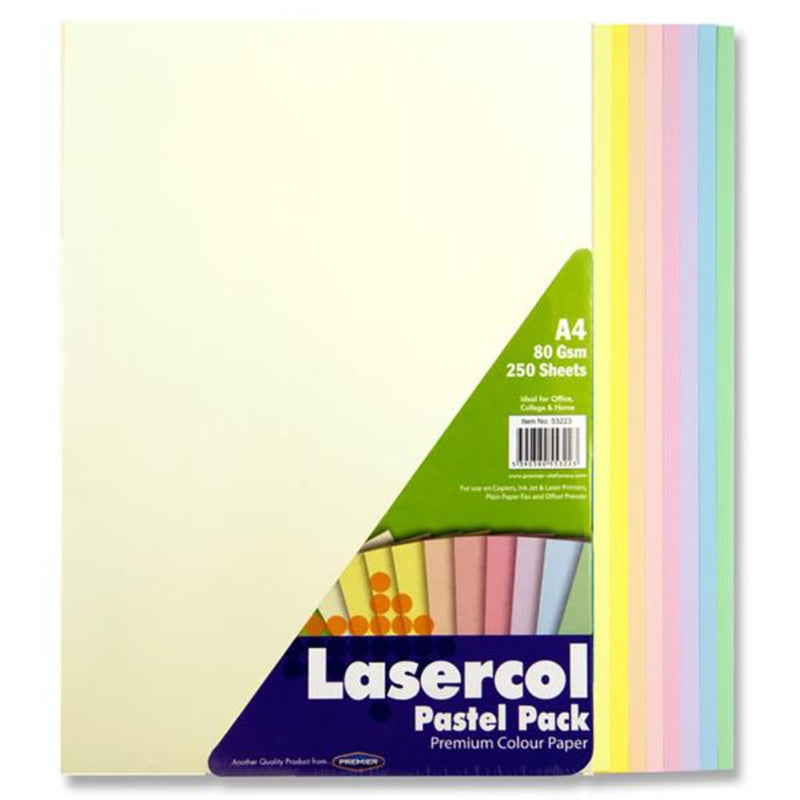 Lasercol A4 Colour Paper - 80gsm - Pastel - 250 Sheets