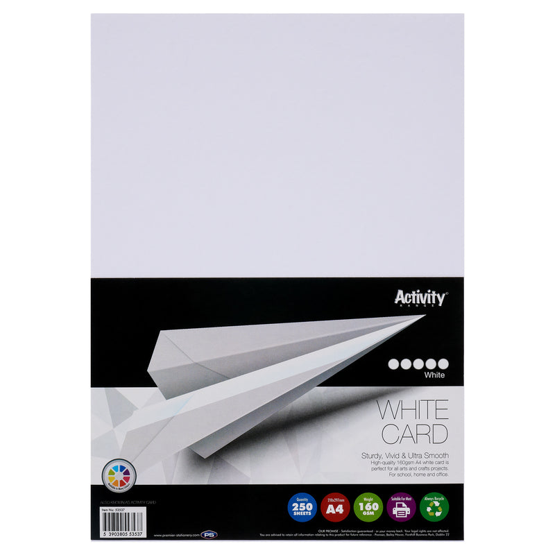 Premier Activity A4 Card - 160 gsm - White - 250 Sheets
