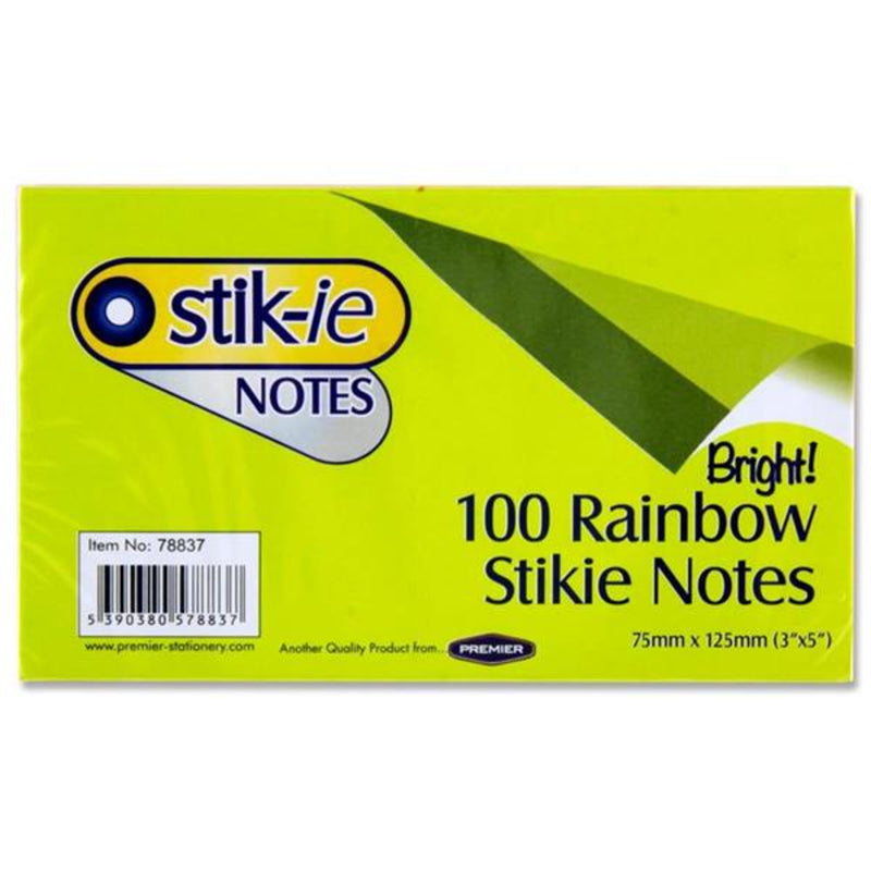 Stik-ie Notes - 75 x 75mm - 5 Colour Rainbow