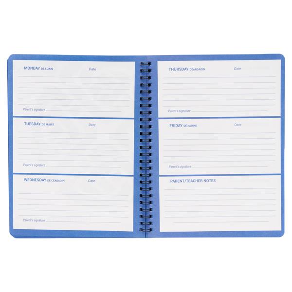 Ormond Wiro Durable Cover Homework Journal - Week to View - 88 Pages - Blue