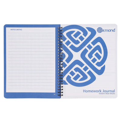 Ormond Wiro Durable Cover Homework Journal - Week to View - 88 Pages - Blue