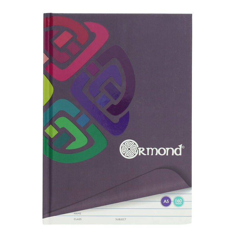 Ormond A5 Hardcover Notebook - 160 Pages - Pack of 5