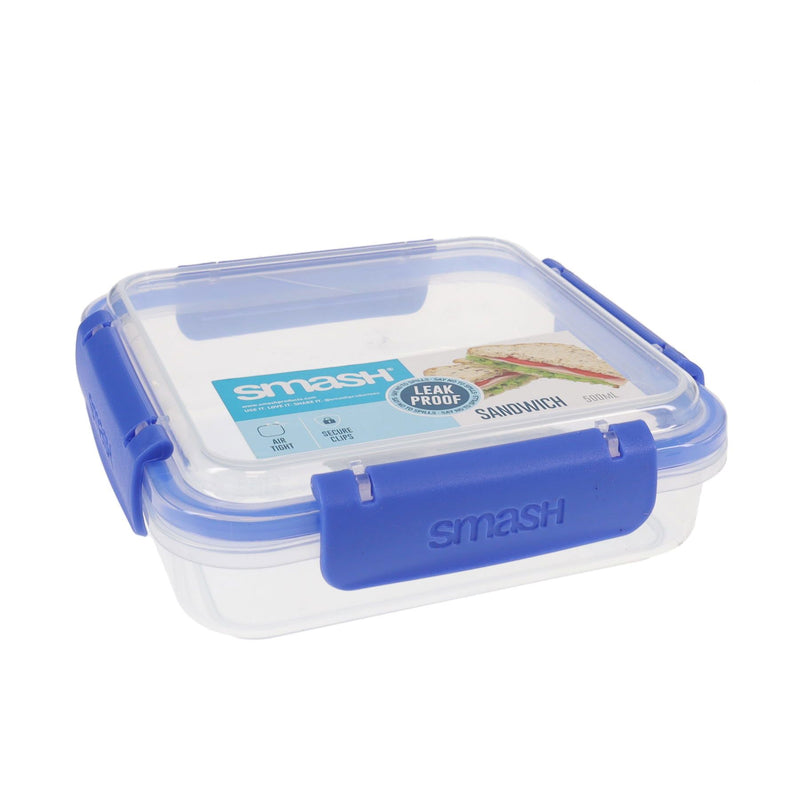 Smash Leakproof Sandwich Box - 500ml - Blue