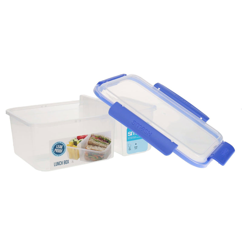 Smash Leakproof Divided Lunch Box - 2L - Blue