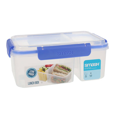 Smash Leakproof Divided Lunch Box - 2L - Blue
