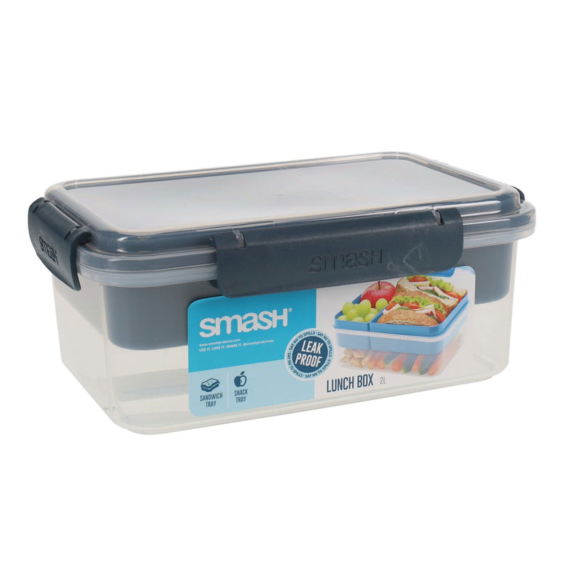 Smash Leakproof Clip & Seal Lunch Box - 2L - Black