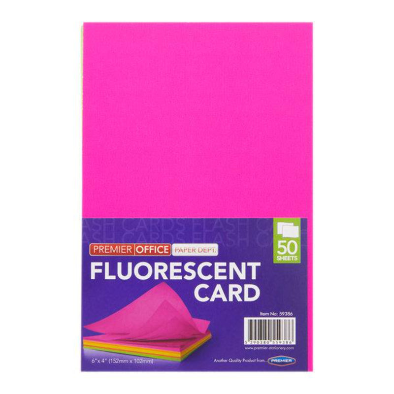 Premier Office 6x4 Fluorescent Card - Pack of 50