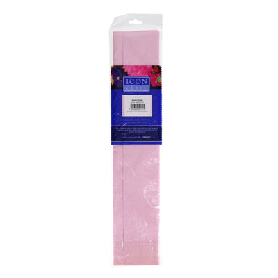 Icon Crepe Paper - 17gsm - 50cm x 250cm - Baby Pink