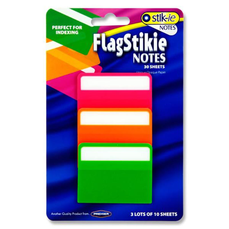 Stik-ie Transparent Index Notes - Neon - Pack of 3