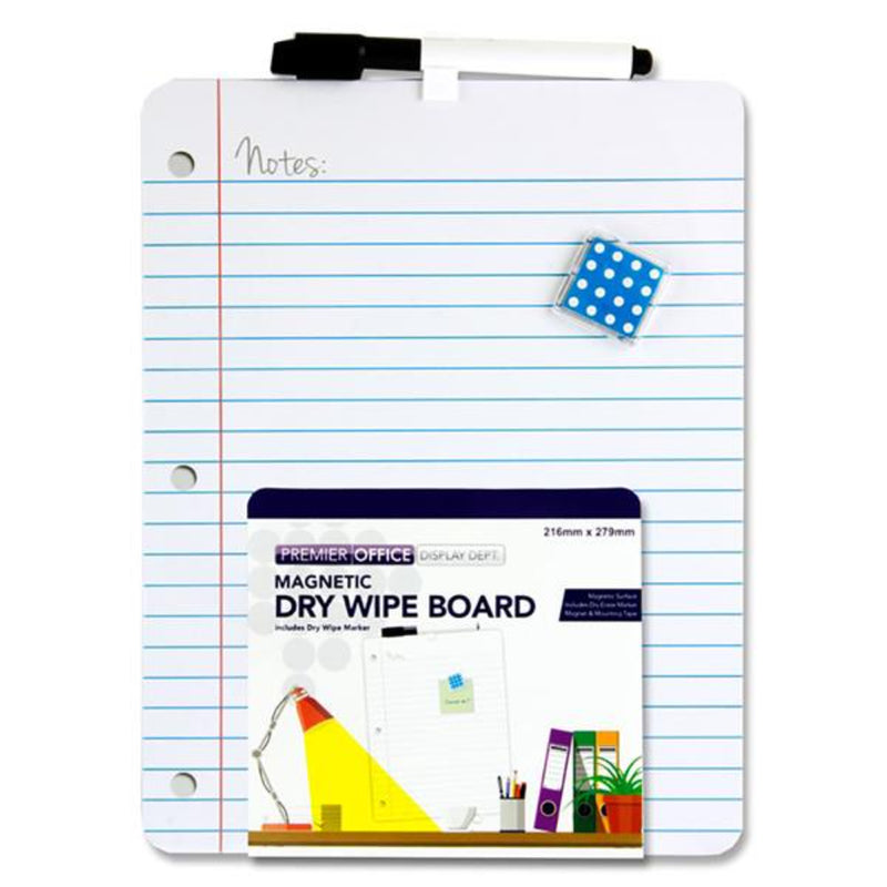 Premier Office 216x279mm Magnetic Dry Wipe Board - Notes