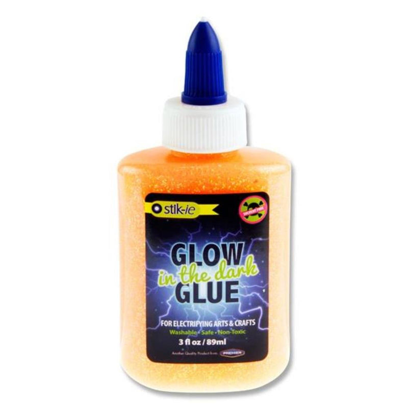 Stik-ie Glow In The Dark Glitter Glue - 89ml - Electrifying Orange