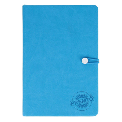 Premto A5 PU Leather Hardcover Notebook with Elastic Closure - 192 Pages - Printer Blue