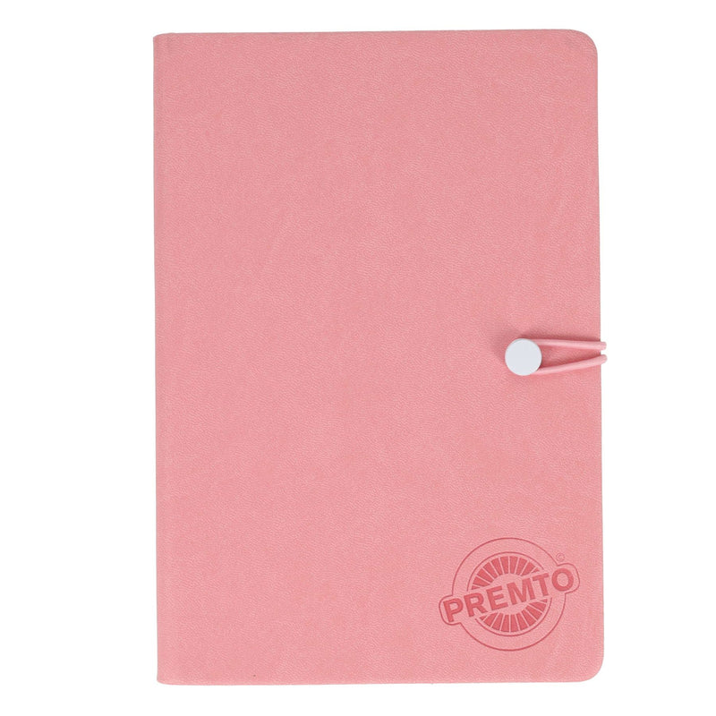 Premto Pastel A5 PU Leather Hardcover Notebook with Elastic Closure - 192 Pages - Pink Sherbet